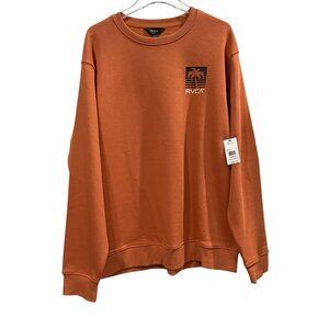 RVCA Oliver Crew Burnt Orange Sweatshirt Men's Size XL NWT MSRP $59